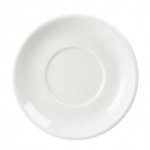Stackable White Saucer for Espresso Cup 85 Ml - Set of 12 - Olympia - Fourniresto
