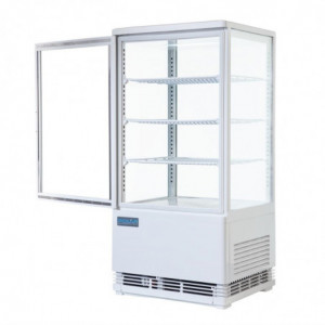 Vitrina refrigerada positiva branca com 2 portas curvas 86 L - Polar - Fourniresto