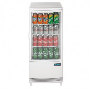 Vitrina refrigerada positiva branca com 2 portas curvas 86 L - Polar - Fourniresto