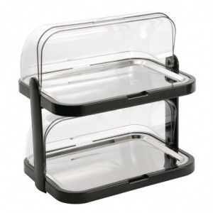 Refrigerated 2-Tier Display Stand with Foldable Lid 440 x 320 mm - APS - Fourniresto