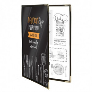 Crystal A4 Double Menu Protector - Pack of 3 - Securit - Fourniresto