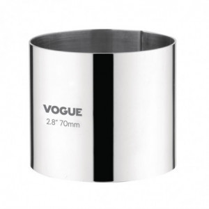 Stainless Steel Mousse Ring Ø 70 mm H 60 mm - Vogue - Fourniresto