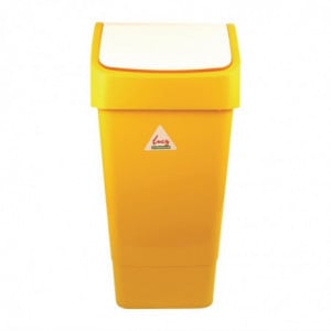 Caixote do lixo amarelo em polipropileno com tampa basculante 50 L - Scot Young - Fourniresto