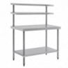 Stainless Steel Table With 2 Upper Shelves 1800 X 600 Mm - Vogue - Fourniresto