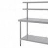 Stainless Steel Table With 2 Upper Shelves 1800 X 600 Mm - Vogue - Fourniresto