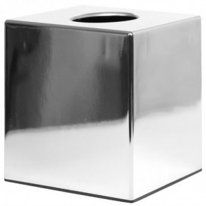 Caixa de lenços de papel em cubo cromado brilhante - Bolero - Fourniresto