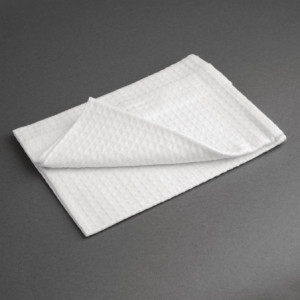 White Polycotton Tea Towel - Pack of 10 - Vogue - Fourniresto