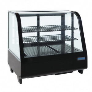 Black 100 L Countertop Refrigerated Display Case - Polar - Fourniresto