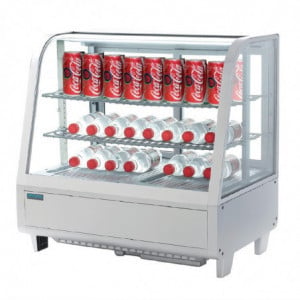 White Countertop Refrigerated Display Case 2 Shelves 100 L - Polar - Fourniresto