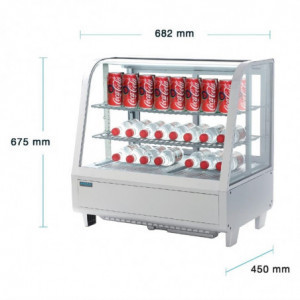 Vitrine Refrigerada de Balcão Branca - 2 Prateleiras - 100 L - Polar