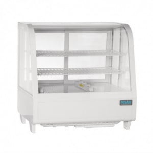 White Countertop Refrigerated Display Case 2 Shelves 100 L - Polar - Fourniresto