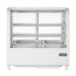 White Countertop Refrigerated Display Case 2 Shelves 100 L - Polar - Fourniresto