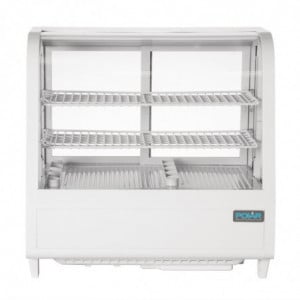 White Countertop Refrigerated Display Case 2 Shelves 100 L - Polar - Fourniresto