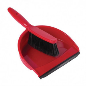 Soft Bristle Dustpan and Red Shovel Set - Jantex - Fourniresto