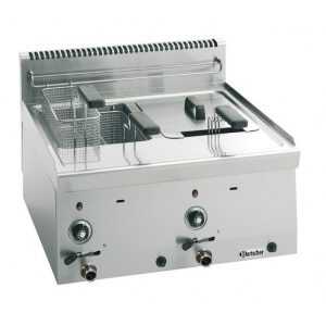 Professional gas countertop fryer with 2 tanks of 8L each for restaurants
