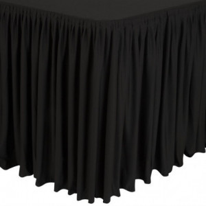 Black Rectangular Pleated Tablecloth and Skirting 750 x 1820 mm - FourniResto - Fourniresto