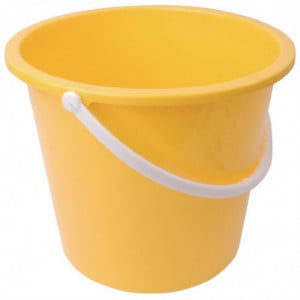 Round Yellow Plastic Bucket 10 L - Jantex - Fourniresto