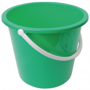 Round Green Plastic Bucket 10 L - Jantex - Fourniresto