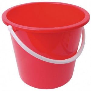 Round Red Plastic Bucket 10 L - Jantex - Fourniresto