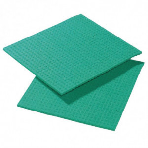 Pano de limpeza esponjoso verde - Conjunto de 10 - FourniResto - Fourniresto