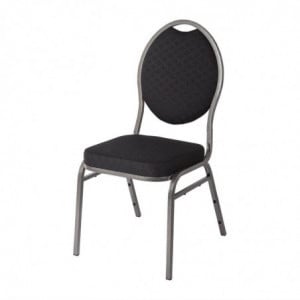 Black Banquet Chair with Oval Backrest - Set of 4 - Bolero - Fourniresto