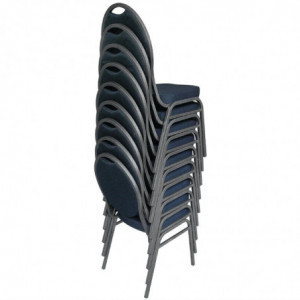 Chaise De Banquet Noire Avec Dossier Ovale - Lot De 4 - Bolero - Fourniresto