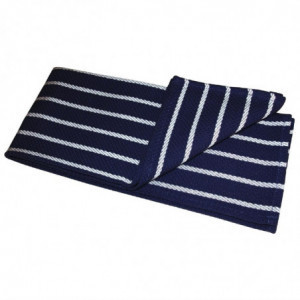 Navy Blue Striped Chef's Cloth 457 x 711 mm - Vogue - Fourniresto