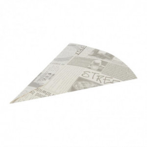 Cone de batata frita em papel impresso ecologicamente responsável - Pacote com 1000 unidades - Colpac - Fourniresto