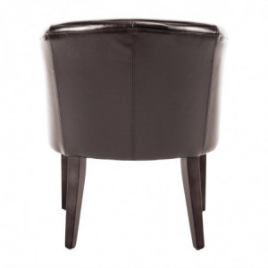 Dark Brown Faux Leather Armchair - Bolero - Fourniresto