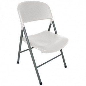 Folding Chairs White And Grey - Set Of 2 - Bolero - Fourniresto