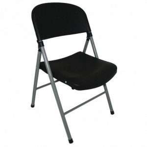 Cadeira Dobrável Preta e Cinza - Conjunto de 2 - Bolero - Fourniresto