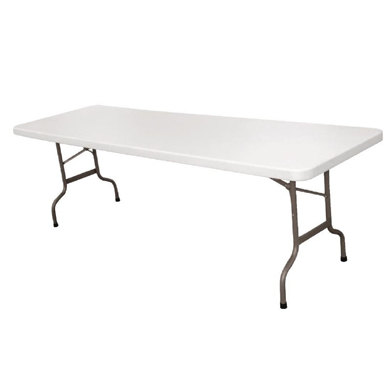 Mesa Dobrável Central Branca 2430 mm - Bolero - Fourniresto