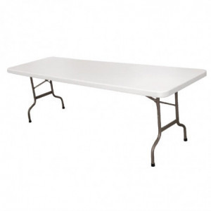 Mesa Dobrável Central Branca 2430 mm - Bolero - Fourniresto