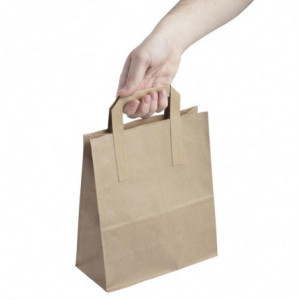 Brown Recyclable Paper Bag 255 x 215 mm - Pack of 250 - Fiesta Green - Fourniresto