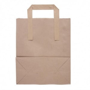 Grand Sac En Papier Recyclable Marron 305 X 254 Mm - Lot De 250 - Fiesta Green - Fourniresto