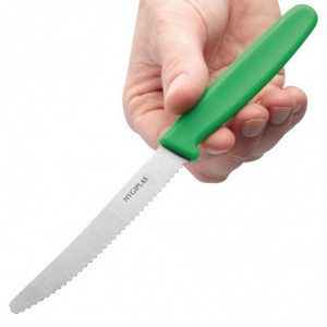 Green Tomato Knife Serrated Blade 10 cm - Hygiplas - Fourniresto