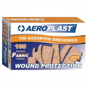 Assorted Latex-Free Bandages 6 Sizes - Pack of 100 - FourniResto - Fourniresto