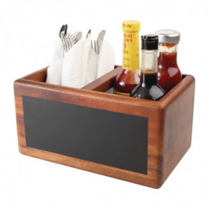 Organizador de Mesa em Acácia com Ardósia 170 x 270 mm - T&G Woodware - Fourniresto