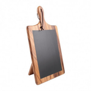 Acacia and Slate Board with Support 220 x 25 mm - T&G Woodware - Fourniresto