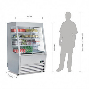 Refrigerated Wall Display Case Positive 3 Shelves 918 mm - Polar - Fourniresto