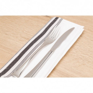 Serviette de Table Bistro avec Rayures Noires 560 x 460 mm - Lot de 10 - FourniResto - Fourniresto