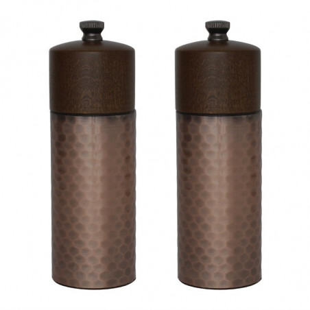 Wood and Copper Salt and Pepper Mills 150 mm - Olympia - Fourniresto