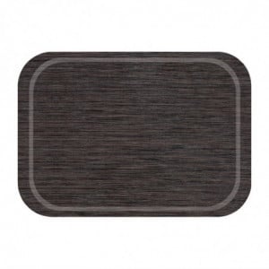 Non-slip Wenge Melamine Service Tray 375 x 265 mm - Roltex - Fourniresto