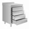 Furniture with Stainless Steel Backsplash 4 Drawers - Vogue - Fourniresto