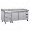 Pizza Counter with Marble Top - 2 Doors 7 Dough Drawers - U Series - Polar
