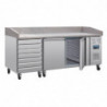 Pizza Counter with Marble Top - 2 Doors 7 Dough Drawers - U Series - Polar