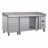 Pizza counter with marble top, 2 doors, 7 dough drawers, U Series - Polar - Fourniresto