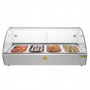 Vitrina de serviço self-service aquecida Slim 220L - Buffalo - Fourniresto