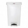 Contentor de Pedal Frontal Grande Slim Jim StepOn Branco 50L - Rubbermaid - Fourniresto