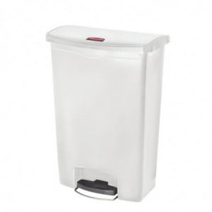 Frontal Large Slim Jim Step-On White 90L Pedal Bin - Rubbermaid - Fourniresto